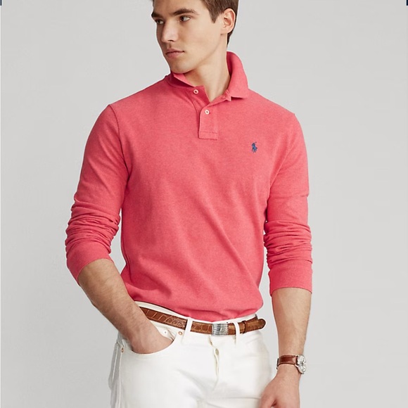 Polo Ralph Lauren Shirt Long Sleeve Classic Fit Polo Size Small Men's Bright Red